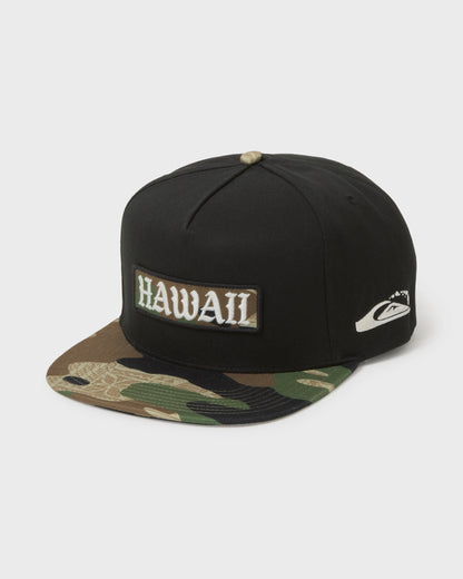 Hi Mana 5-Panel Cotton Twill Snapback Hat - Black