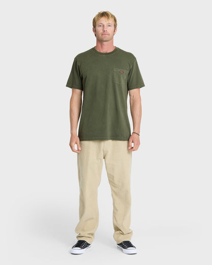 Saltwater Pigment-Dyed Short Sleeve Pocket Tee - Grape Leaf