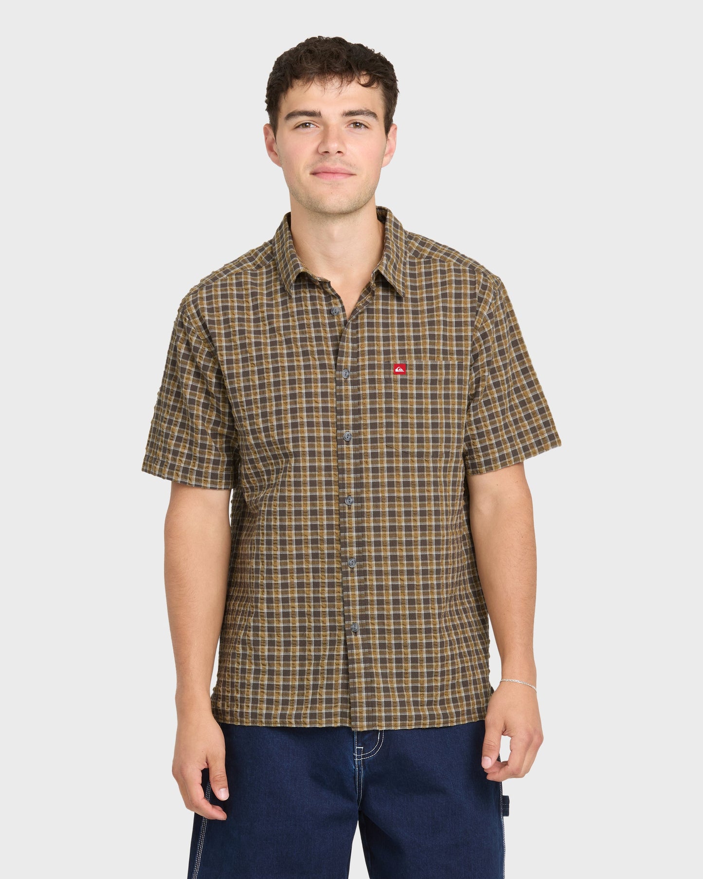 Young Guns Button-Up Short Sleeve Shirt - Major Brown