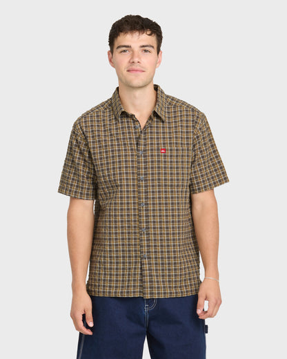 Young Guns Button-Up Short Sleeve Shirt - Major Brown