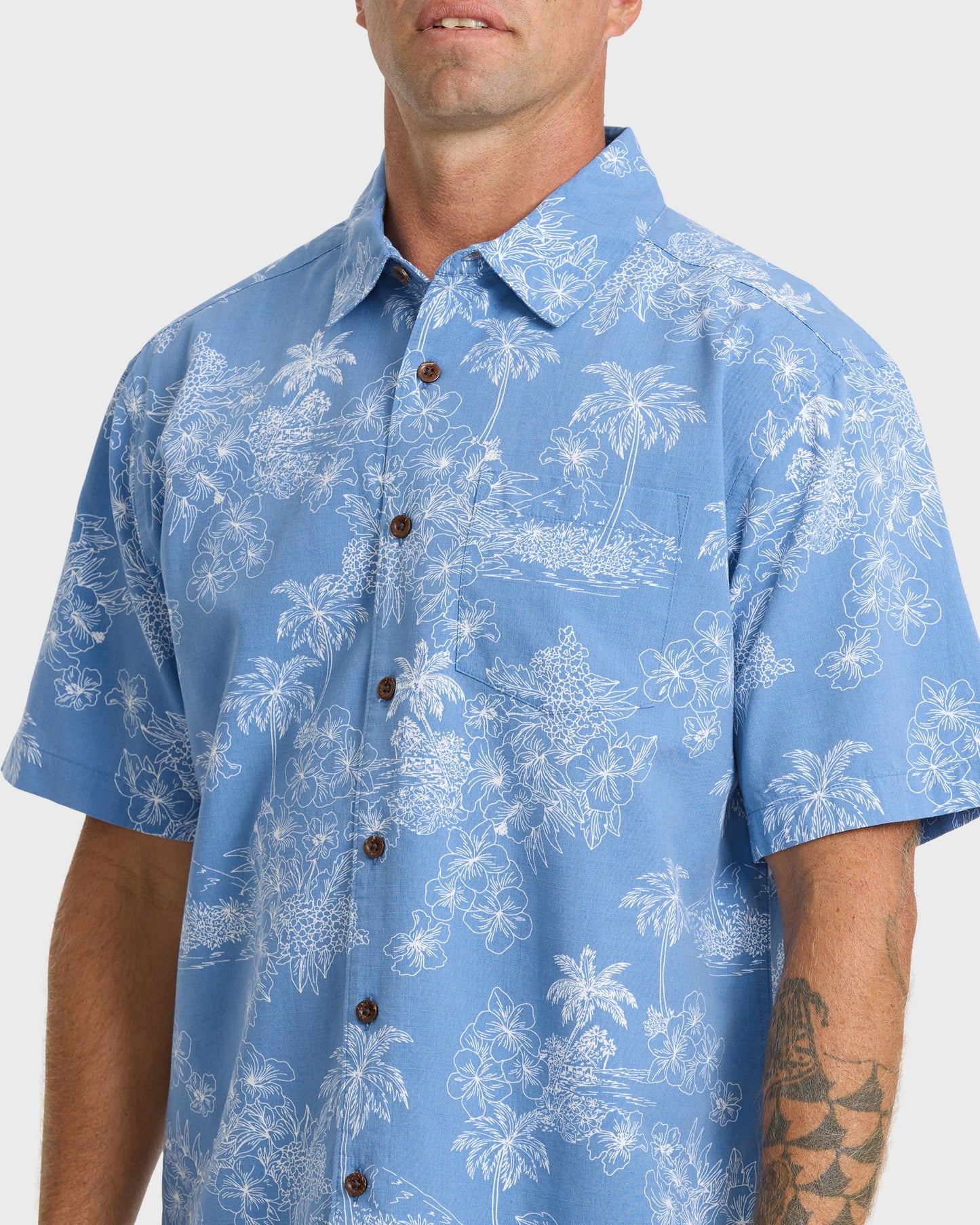 Waterman Island Vibes Short Sleeve Woven Shirt - Riviera