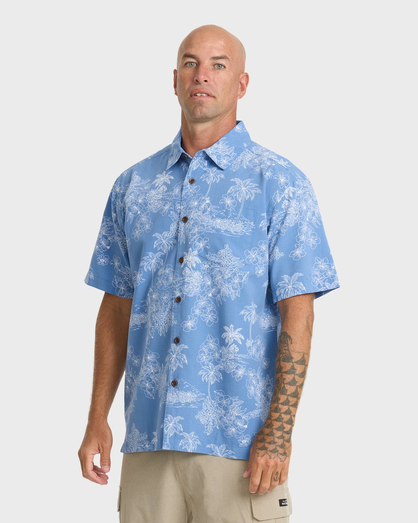 Waterman Island Vibes Short Sleeve Woven Shirt - Riviera