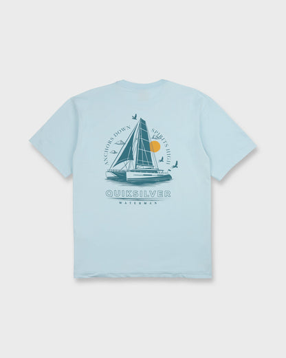 Waterman Anchors Down Classic Short Sleeve Cotton T-Shirt - Skyway
