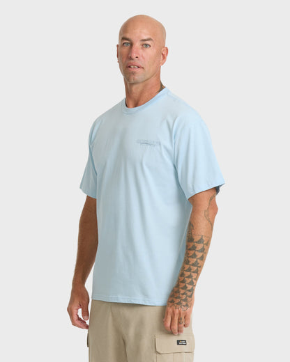 Waterman Anchors Down Classic Short Sleeve Cotton T-Shirt - Skyway