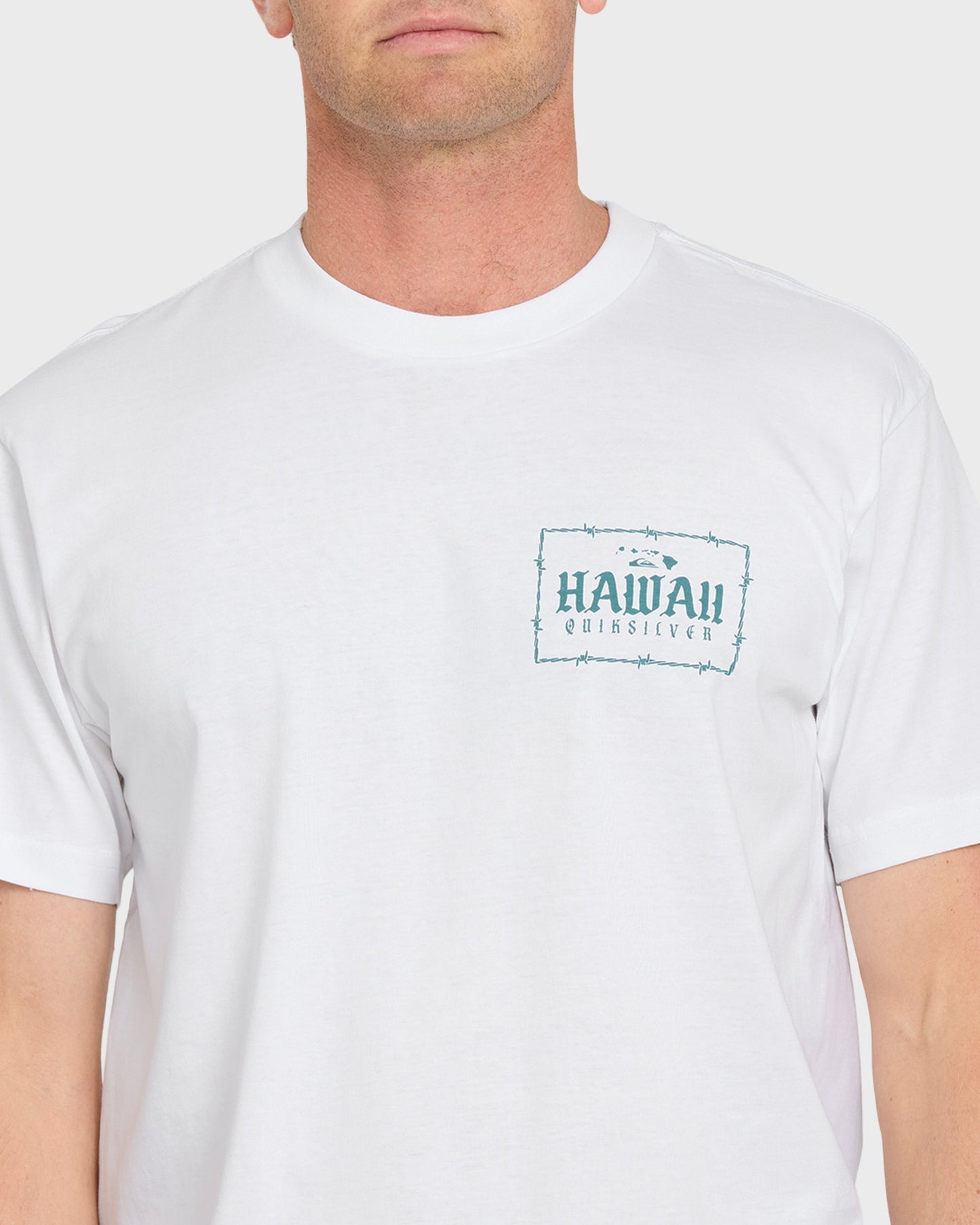 Hawaii Lock Short Sleeve Knit T-Shirt - White