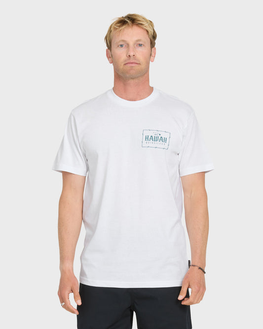 Hawaii Lock Short Sleeve Knit T-Shirt - White