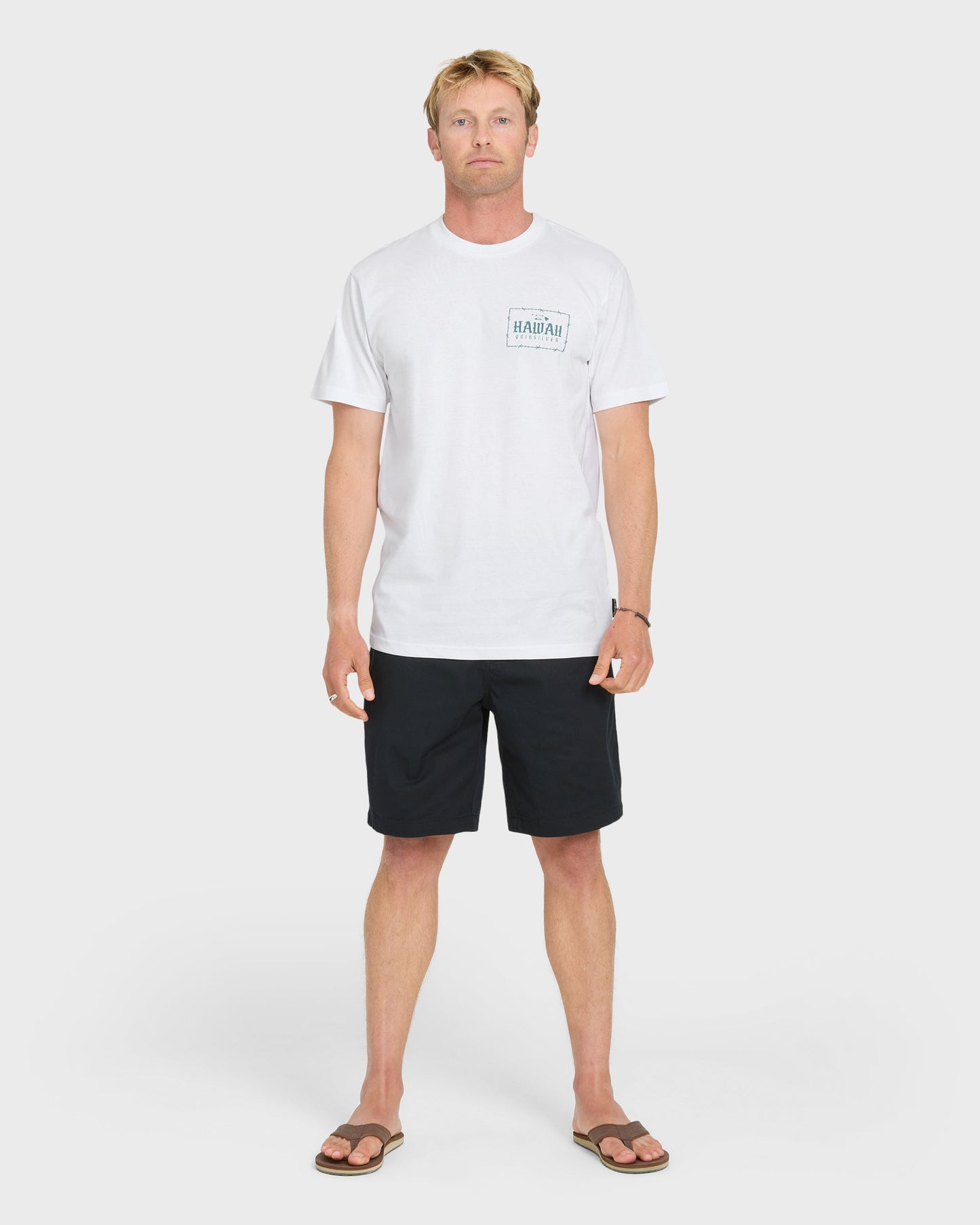 Hawaii Lock Short Sleeve Knit T-Shirt - White