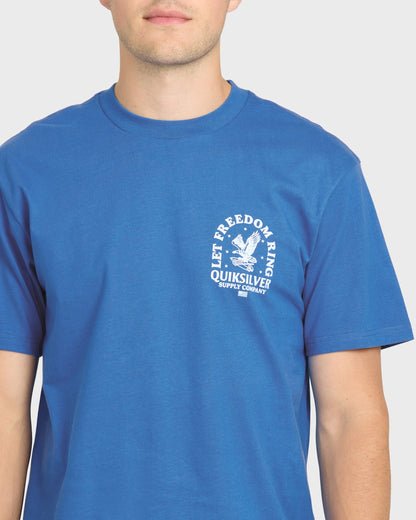 Freedom Ring Short Sleeve Cotton T-Shirt - Nebulas Blue
