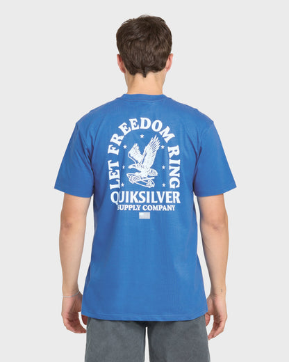Freedom Ring Short Sleeve Cotton T-Shirt - Nebulas Blue