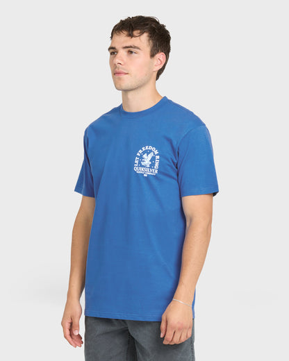 Freedom Ring Short Sleeve Cotton T-Shirt - Nebulas Blue