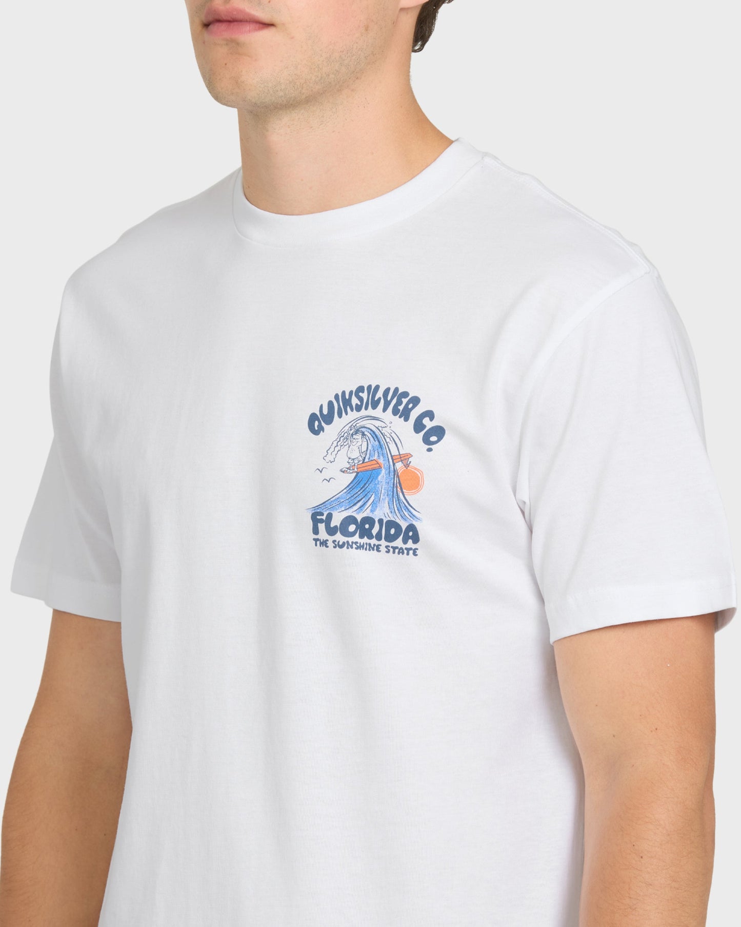 Florida Johnny Short Sleeve Cotton T-Shirt - White