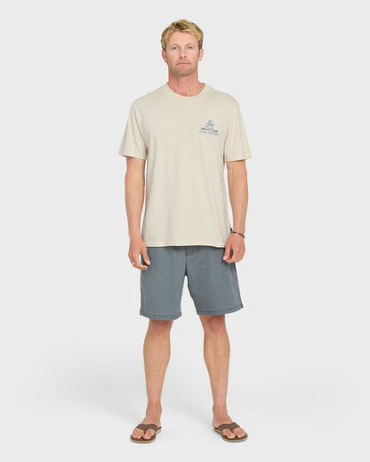 Unkles Ding Repair Pigment Dye Short Sleeve Knit T-Shirt - Silver Birch