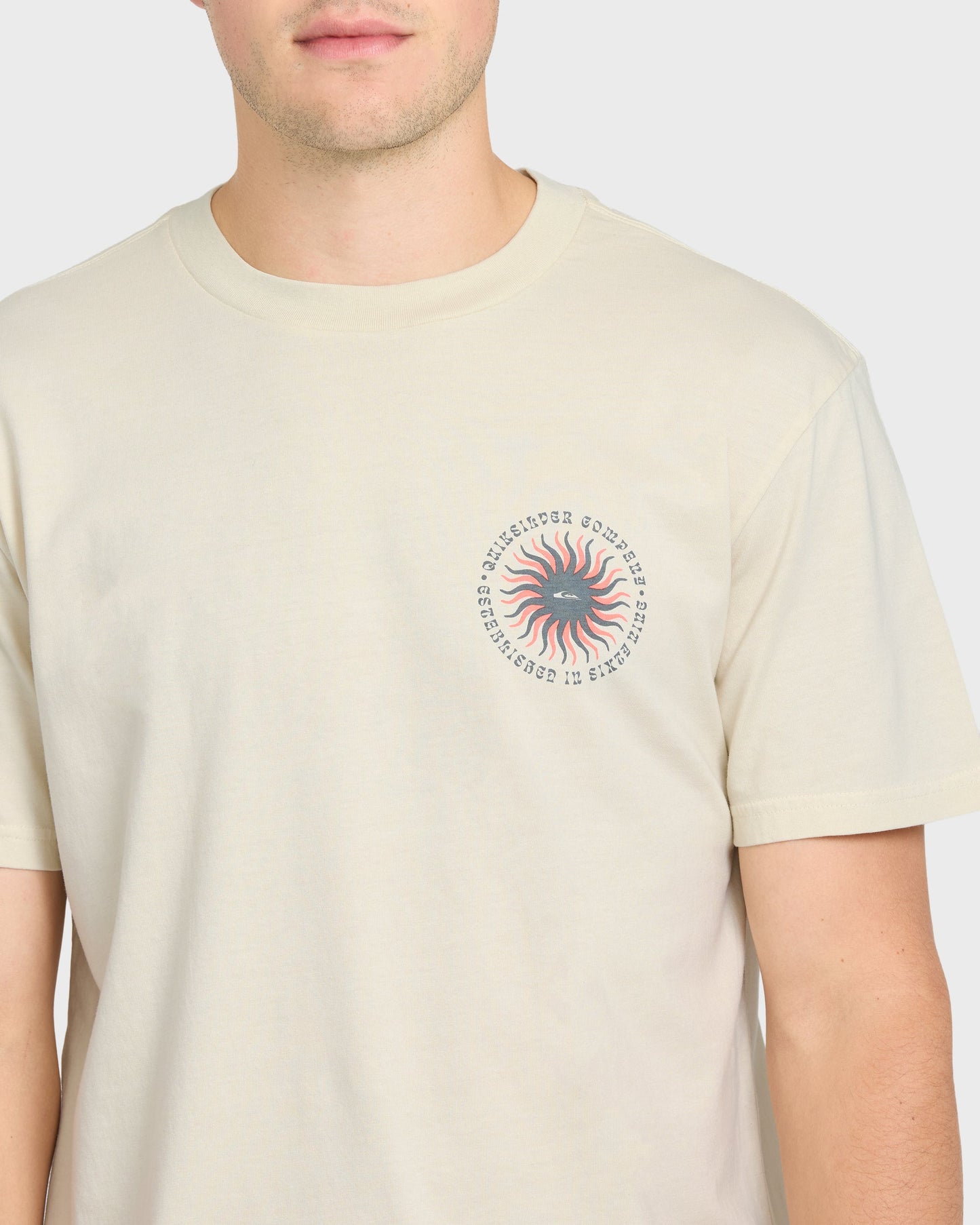 Sunny Day Pigment Dye Short Sleeve Cotton T-Shirt - Silver Birch