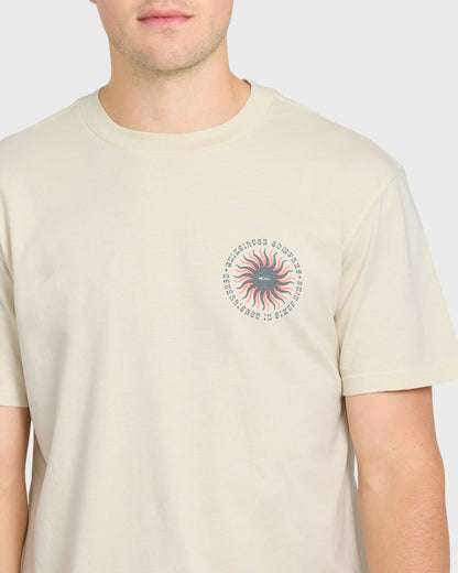 Sunny Day Pigment Dye Short Sleeve Cotton T-Shirt - Silver Birch