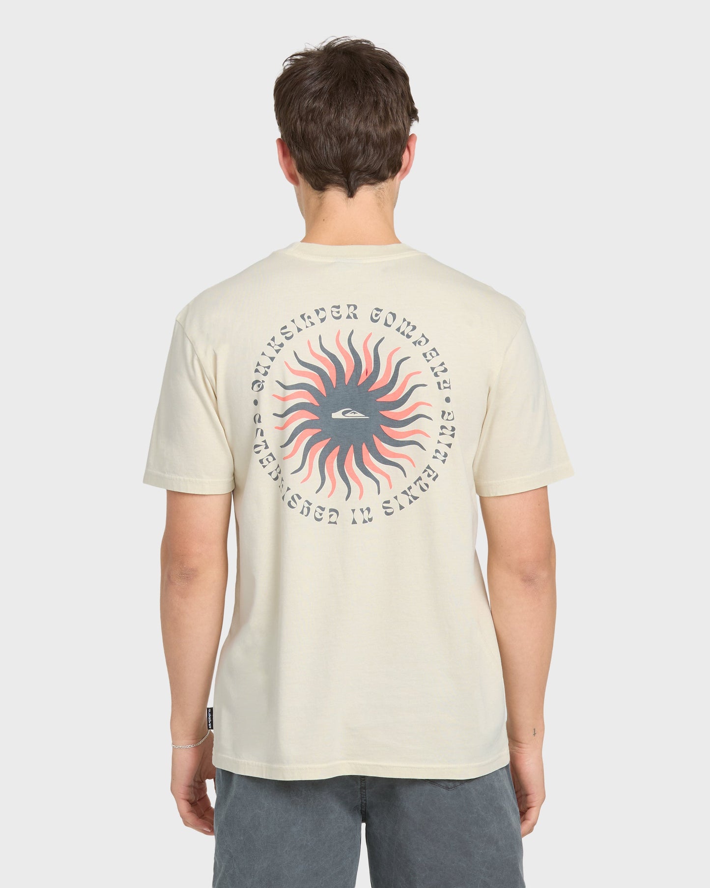 Sunny Day Pigment Dye Short Sleeve Cotton T-Shirt - Silver Birch