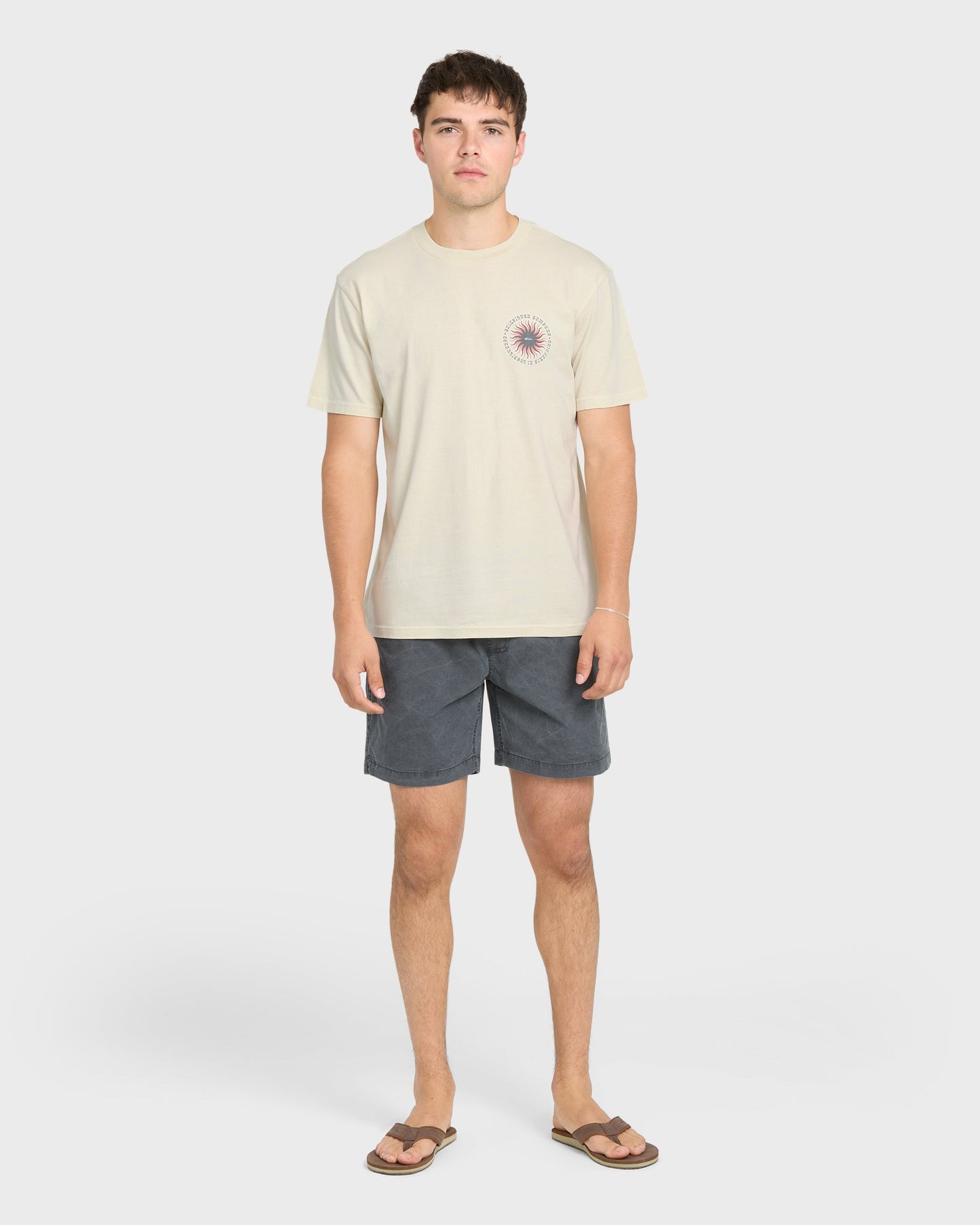 Sunny Day Pigment Dye Short Sleeve Cotton T-Shirt - Silver Birch