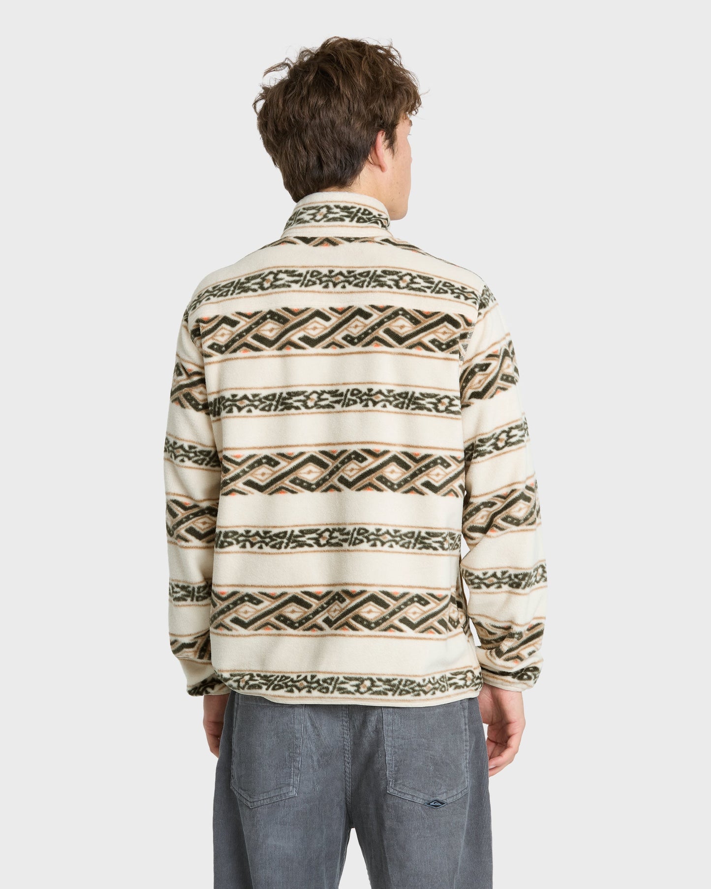 Alpine Button Mock Neck Sweatshirt - Bone White