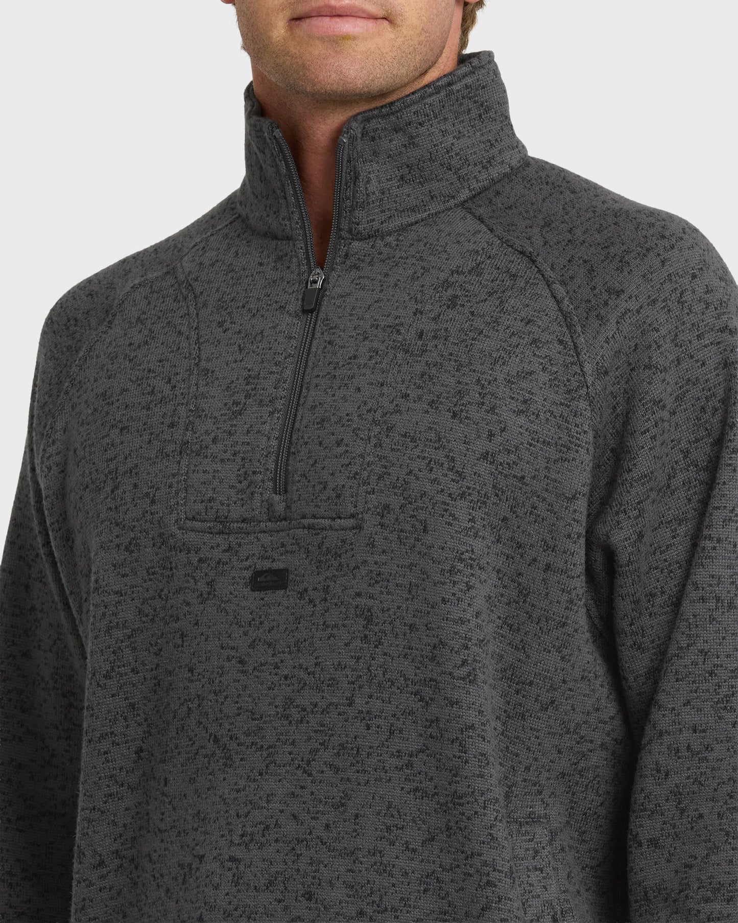 Keller Half Zip Mock Neck Sweatshirt - Black Heather