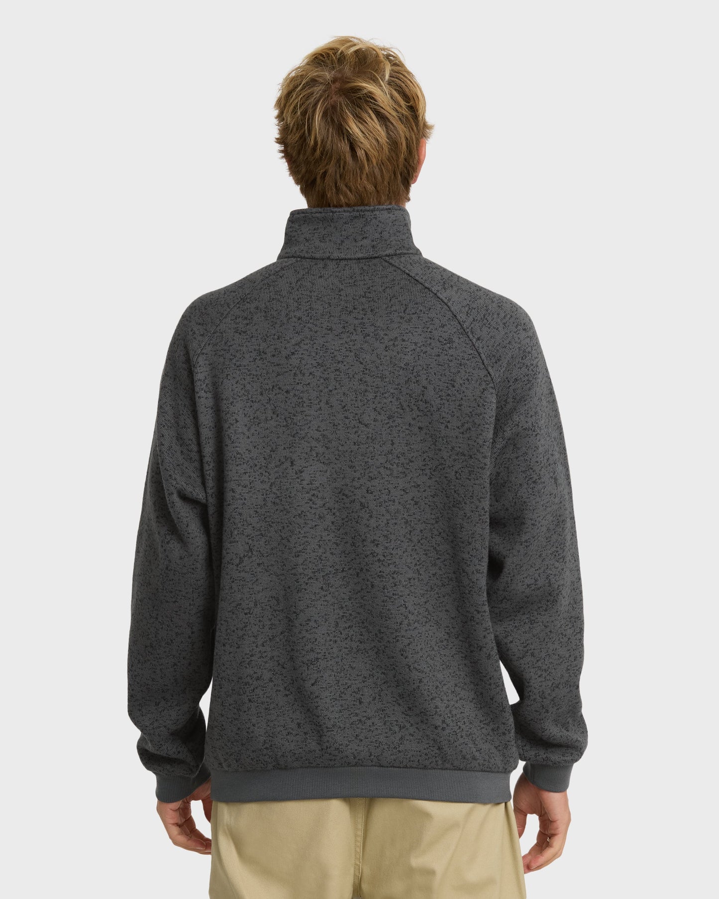 Keller Half Zip Mock Neck Sweatshirt - Black Heather