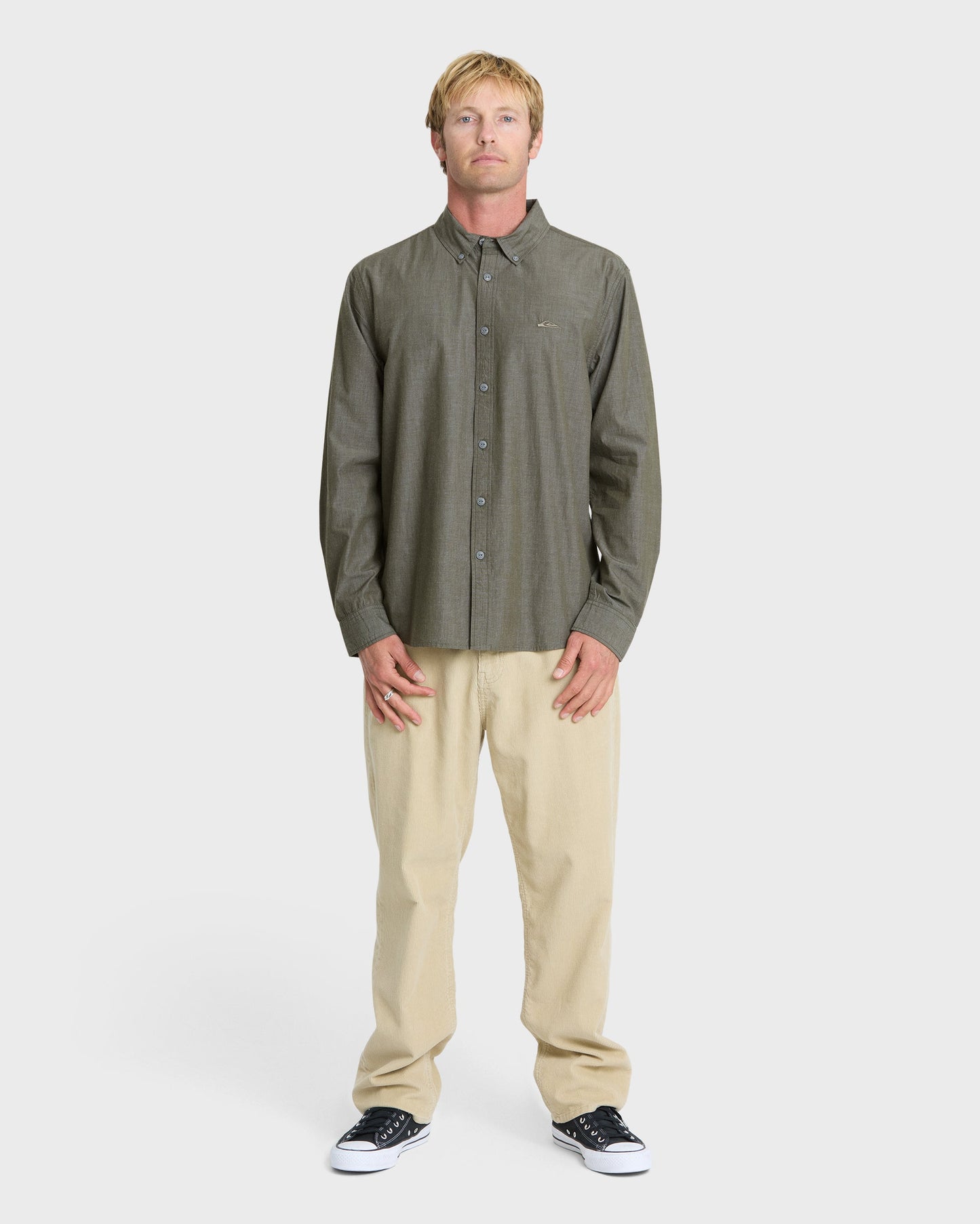 Shore Break Long Sleeve Woven Shirt - Grape Leaf