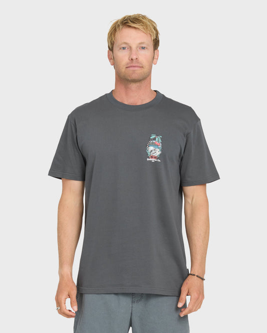 Staycation Short Sleeve Cotton T-Shirt - Iron Gate