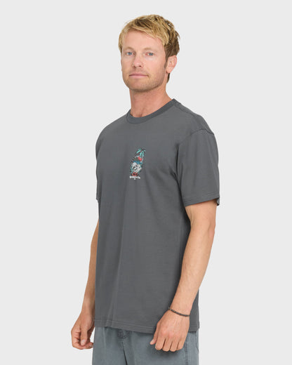 Staycation Short Sleeve Cotton T-Shirt - Iron Gate
