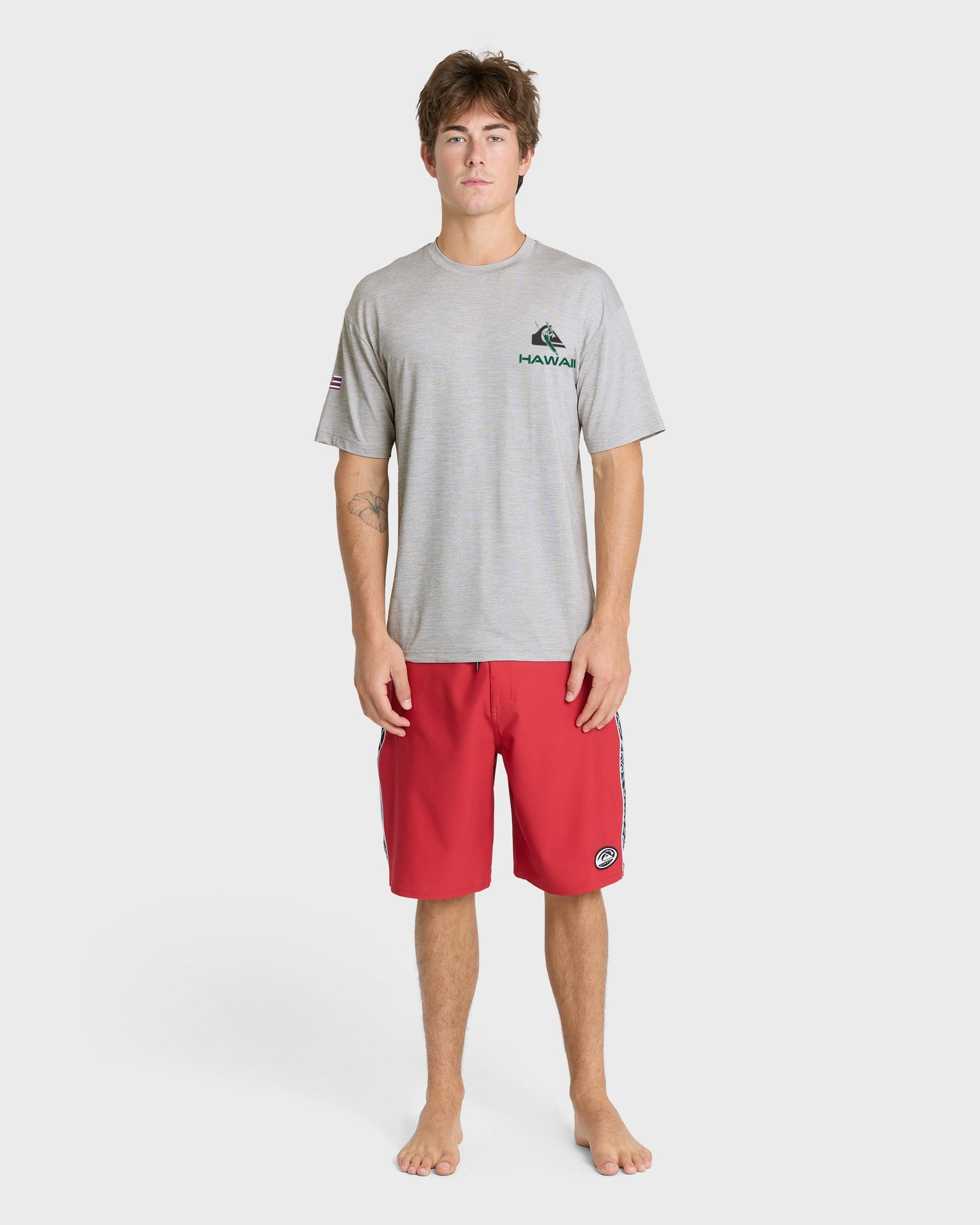 Hawaii Everyday Short Sleeve Surf Tee - Light Grey Hth
