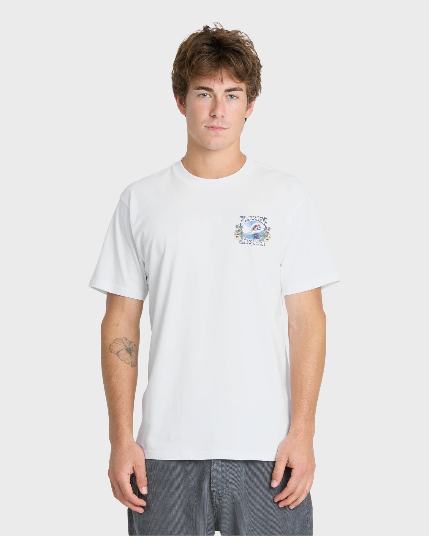 Grateful Florida Classic Short Sleeve Knit T-Shirt - White
