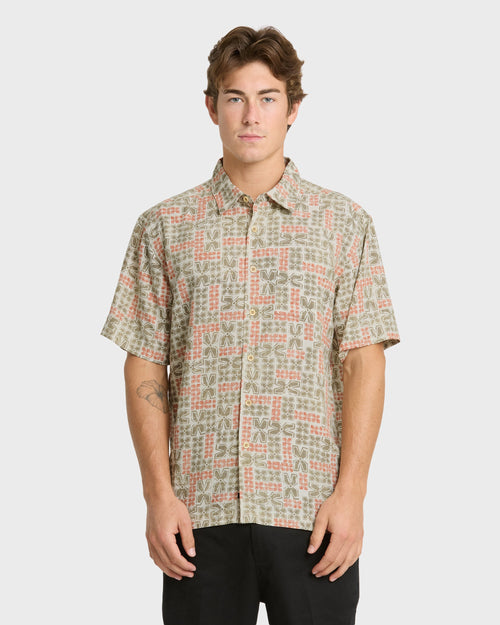 Waterman Boca Short Sleeve Woven Shirt - Moonbeam