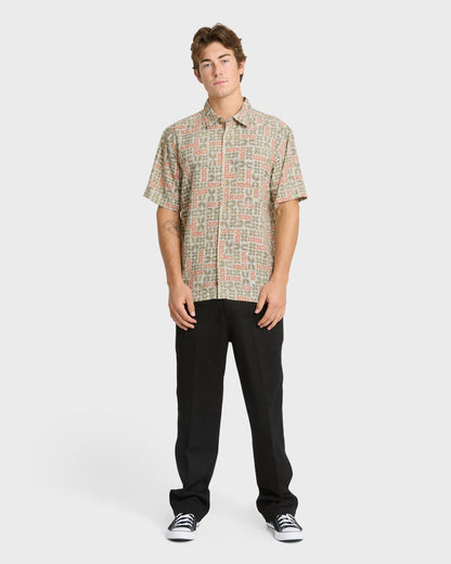 Waterman Boca Short Sleeve Woven Shirt - Moonbeam