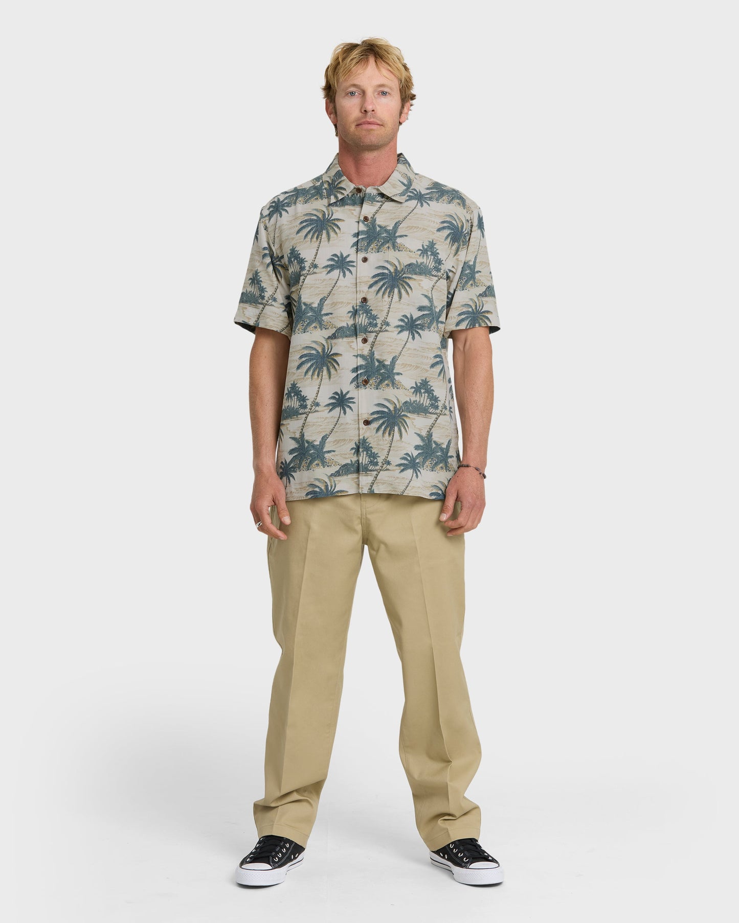 Waterman Island Vues Short Sleeve Woven Shirt - Moonbeam