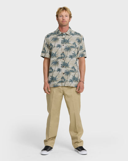Waterman Island Vues Short Sleeve Woven Shirt - Moonbeam