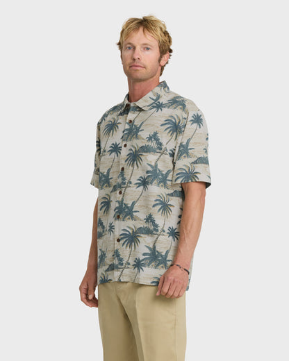 Waterman Island Vues Short Sleeve Woven Shirt - Moonbeam