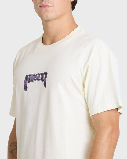 Unlocked Pigment Dye Short Sleeve Knit T-Shirt - Silver Birch