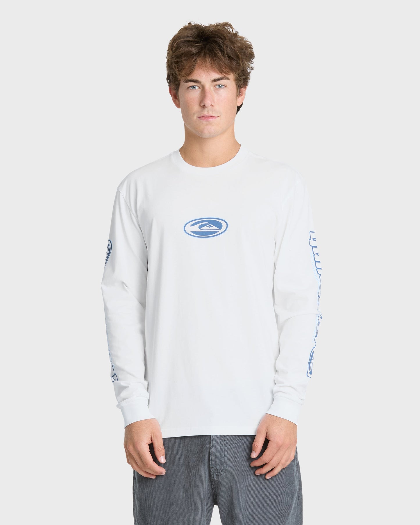 Clutch Long Sleeve Knit T-Shirt - White