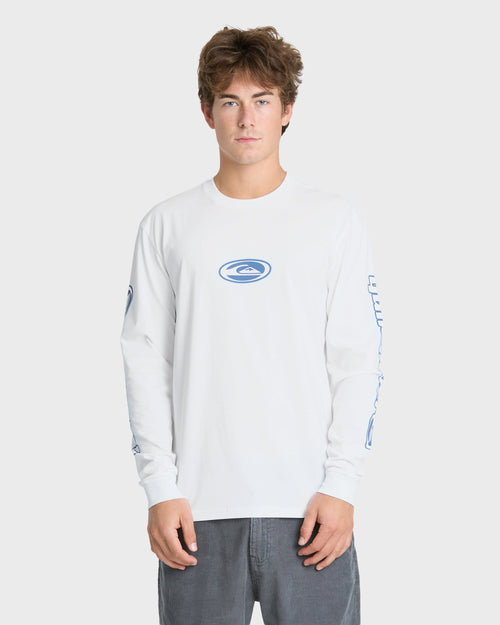 Clutch Long Sleeve Knit T-Shirt - White