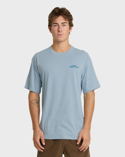 Waterman The Abyss Short Sleeve Knit T-Shirt - Dusty Blue