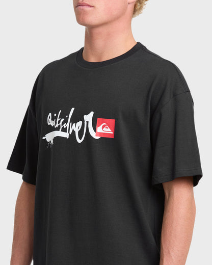 Young Guns Script Sticker Slap Short Sleeve Knit T-Shirt - Black