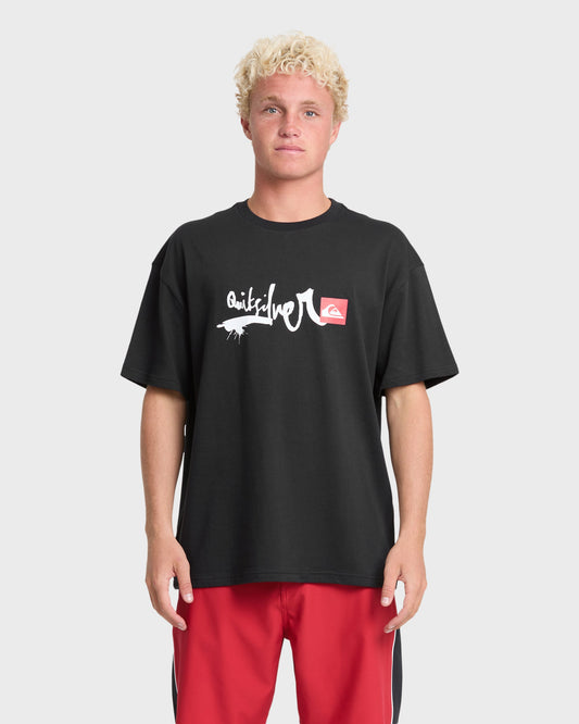 Young Guns Script Sticker Slap Short Sleeve Knit T-Shirt - Black