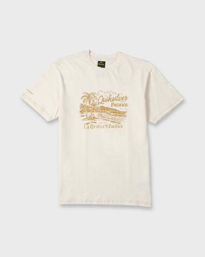 Pacifico Coastal Paradise Short Sleeve Cotton T-Shirt - Tofu