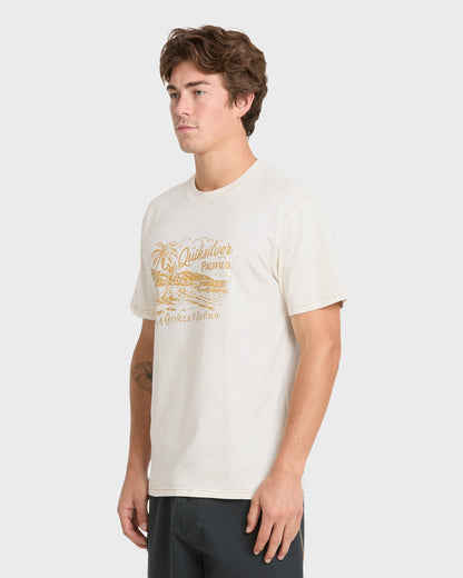 Pacifico Coastal Paradise Short Sleeve Cotton T-Shirt - Tofu