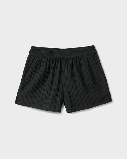 Barbados Solid Textured Elastic Waist Short