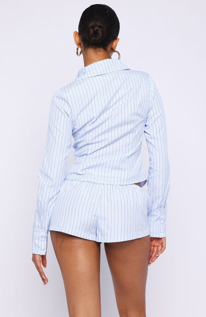 Heatwave Honey Shorts Sky Blue Stripe