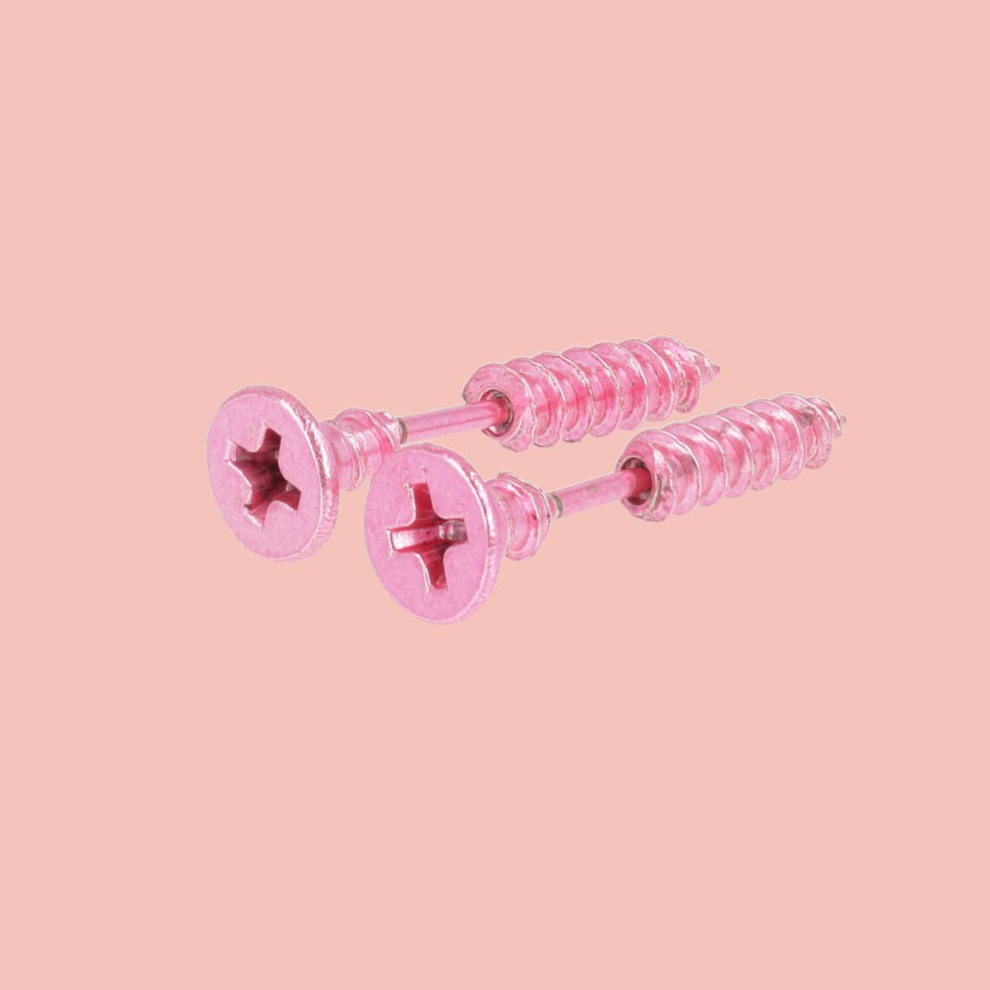 Pink Screw Earrings