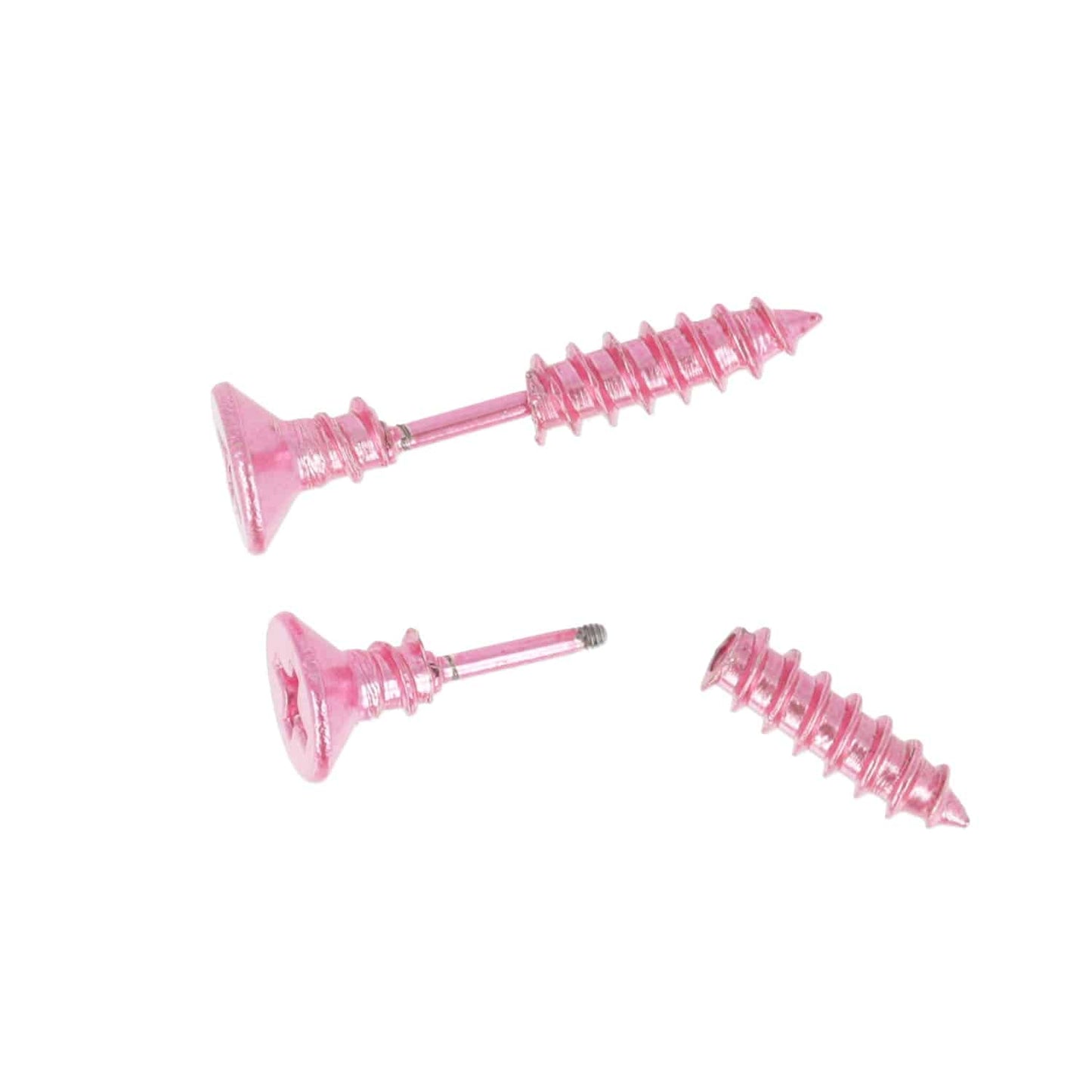 Pink Screw Earrings
