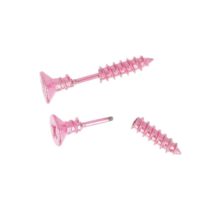 Pink Screw Earrings
