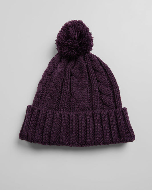 CABLE KNIT POM BEANIE