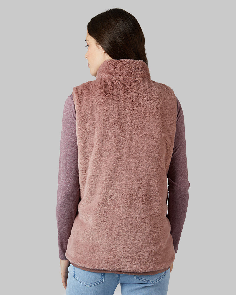 WOMEN'S REVERSIBLE LUXE FUR-LINED VEST