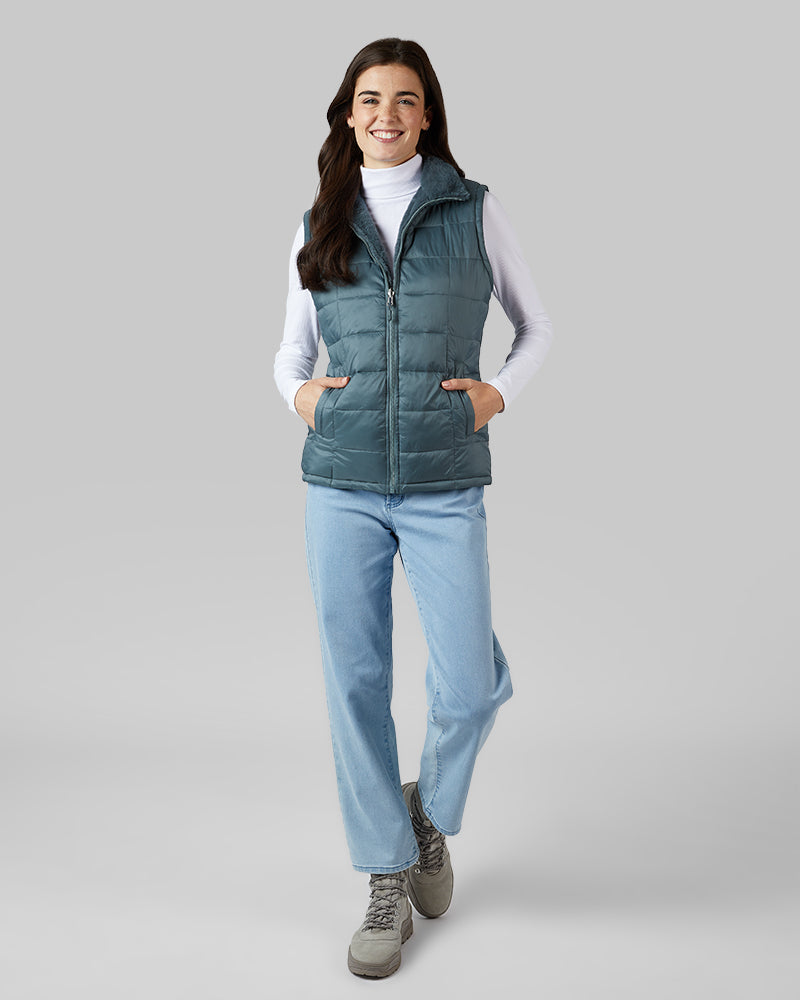 WOMEN'S REVERSIBLE LUXE FUR-LINED VEST