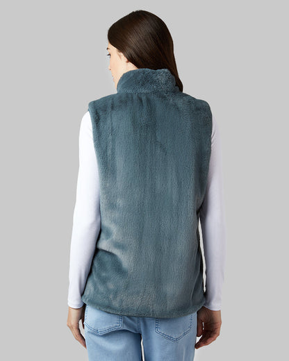 WOMEN'S REVERSIBLE LUXE FUR-LINED VEST
